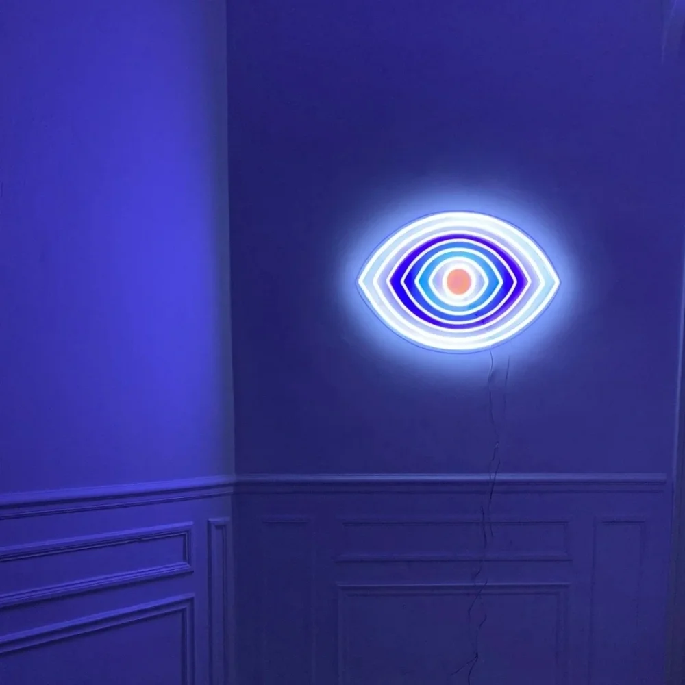 🆕 YELLOWPOP Blue (EYE) LED neon WALL LIGHT SIGN